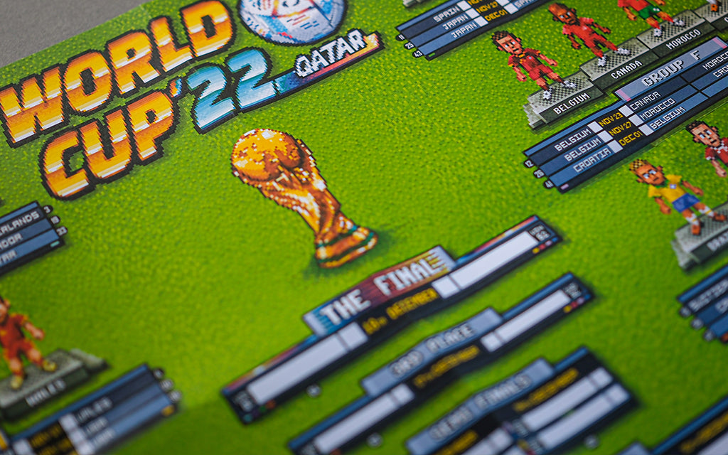 Bitmap Footballer Bitmap Books retro gaming 2022 World Cup football / soccer wall chart