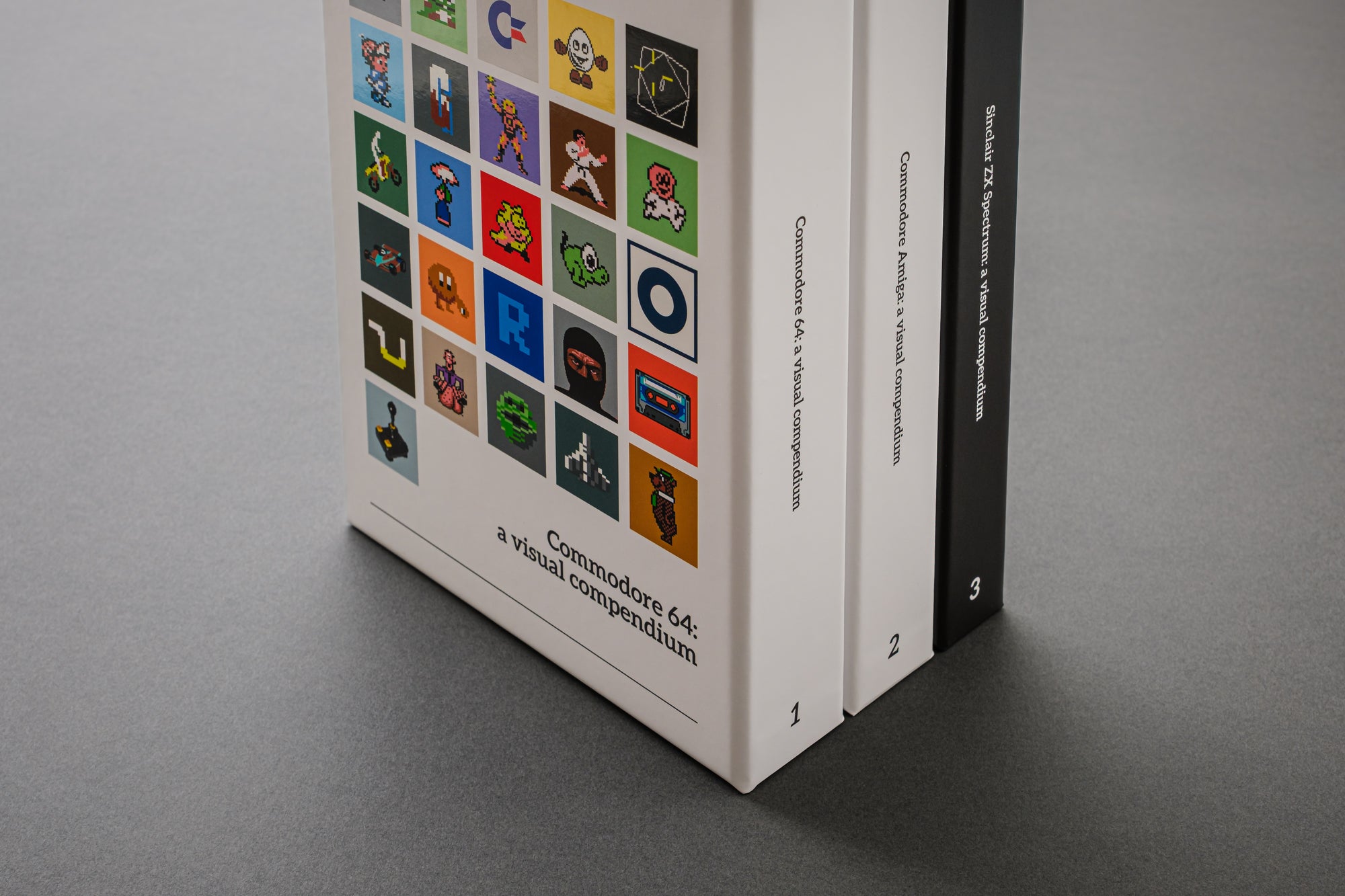 Slipcases for Commodore 64, Commodore Amiga and Sinclair ZX Spectrum hardbacks