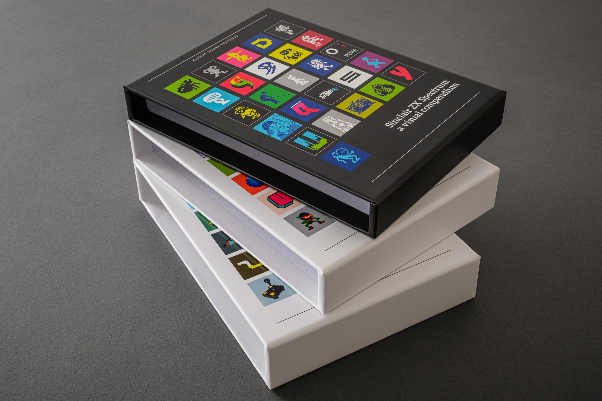 Slipcases for Commodore 64, Commodore Amiga and Sinclair ZX Spectrum hardbacks